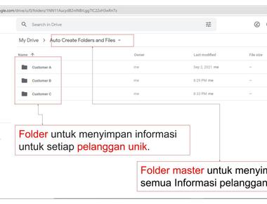 Buat folder secara otomatis untuk setiap pelanggan di Google Drive
